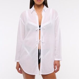 Abercrombie & Fitch Tie-Front Shirt Dress Coverup